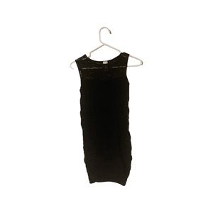 Black Bodycon Mini Dress w/ Sheer Neckline